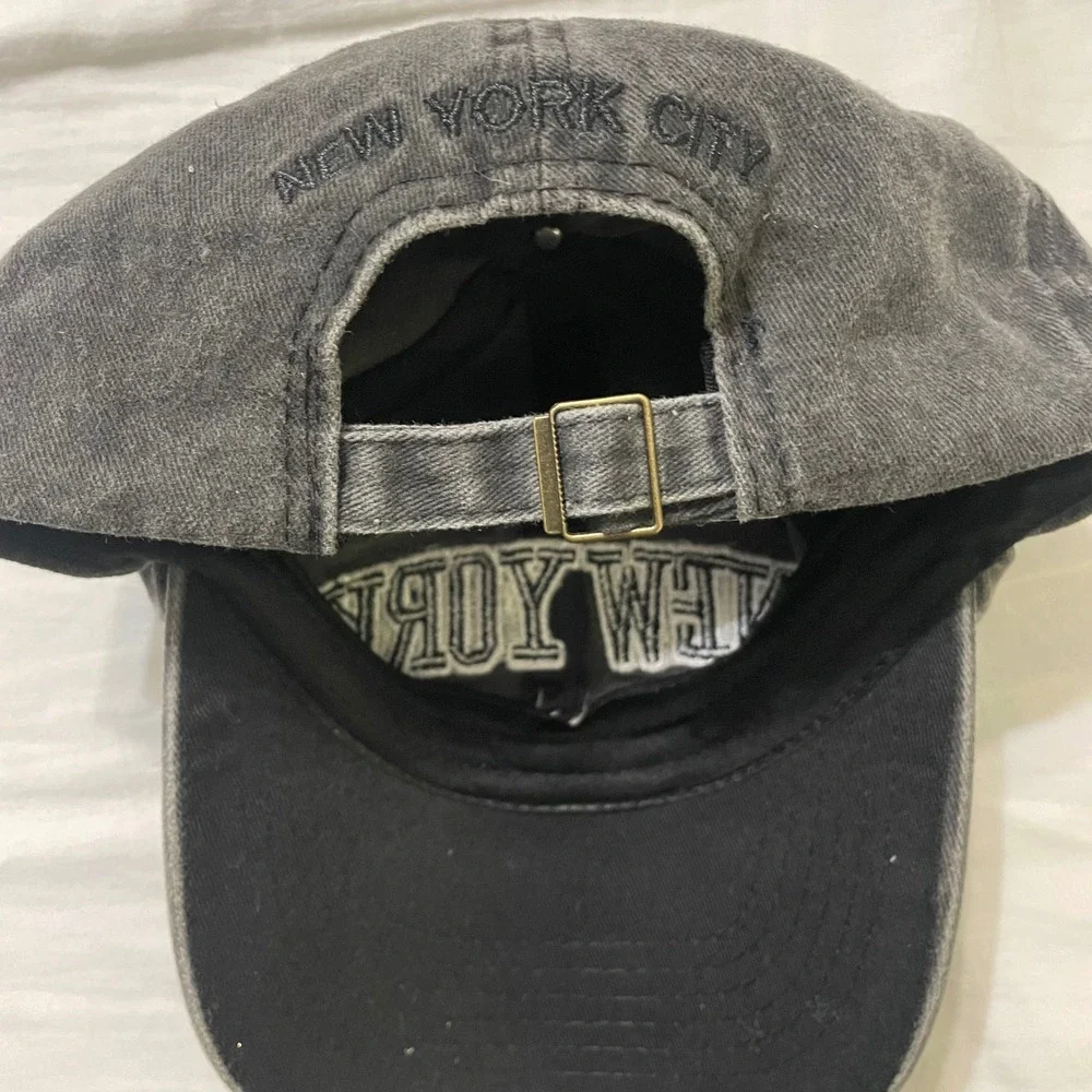 New York EST. 1626 Black Washed Hat Adjustable Adult Size OSFA Hat Baseball Cap